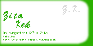 zita kek business card